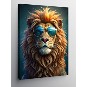 Kanvas Tablo Güneş Gözlüklü Aslan 70x100 cm