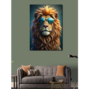 Kanvas Tablo Güneş Gözlüklü Aslan 70x100 cm