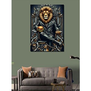 Kanvas Tablo Taht Aslanı 100x140 cm