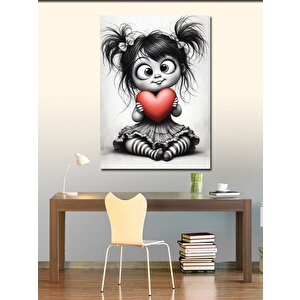Kanvas Tablo Kalp Tutan Kız 70x100 cm