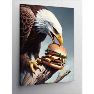 Kanvas Tablo Hamburger Yiyen Kartal 50x70 cm