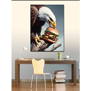 Kanvas Tablo Hamburger Yiyen Kartal 50x70 cm