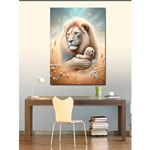 Kanvas Tablo Aslan Ve Yavrusu 50x70 cm
