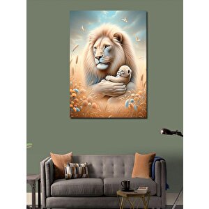 Kanvas Tablo Aslan Ve Yavrusu 50x70 cm