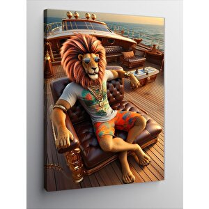 Kanvas Tablo Yelkenli Gemide Aslan 70x100 cm
