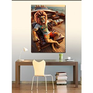 Kanvas Tablo Yelkenli Gemide Aslan 70x100 cm