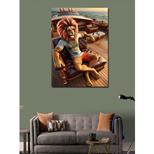 Kanvas Tablo Yelkenli Gemide Aslan 70x100 cm