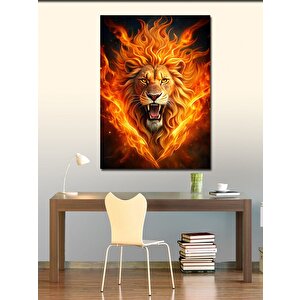 Kanvas Tablo Alevli Aslan 50x70 cm
