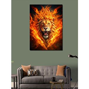 Kanvas Tablo Alevli Aslan 50x70 cm