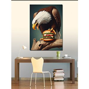 Kanvas Tablo Burger Yiyen Kartal 50x70 cm