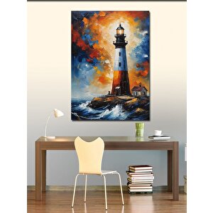 Kanvas Tablo Fener Fırtına 100x140 cm