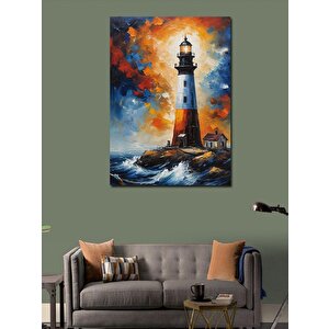 Kanvas Tablo Fener Fırtına 100x140 cm