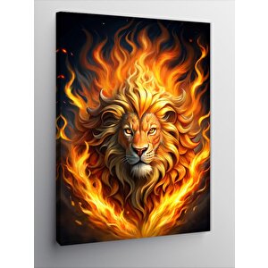 Kanvas Tablo Alevli Aslan 100x140 cm