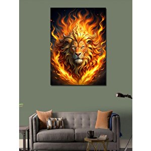Kanvas Tablo Alevli Aslan 50x70 cm
