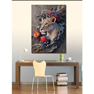 Kanvas Tablo Dişi Aslan 70x100 cm