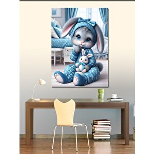 Kanvas Tablo Sevimli Tavşan Ve Oyuncağı 50x70 cm