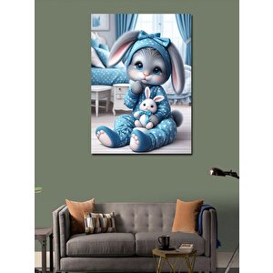 Kanvas Tablo Sevimli Tavşan Ve Oyuncağı 50x70 cm