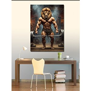 Kanvas Tablo Vücut Geliştiren Aslan 100x140 cm