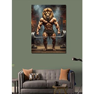 Kanvas Tablo Vücut Geliştiren Aslan 100x140 cm