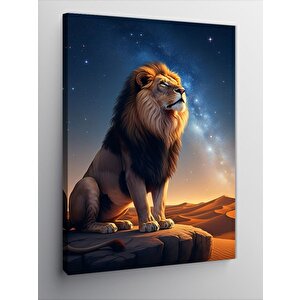 Kanvas Tablo Akşam Manzarasında Aslan 70x100 cm