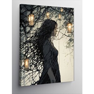 Kanvas Tablo Fenerler Ve Kadın 100x140 cm