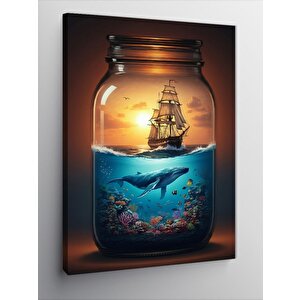 Kanvas Tablo Şişedeki Gemi 50x70 cm