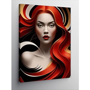 Kanvas Tablo Kırmızı Saçlı Kadın 100x140 cm