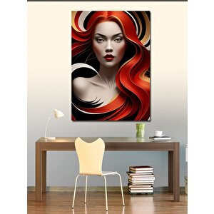 Kanvas Tablo Kırmızı Saçlı Kadın 100x140 cm