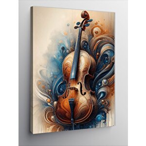Kanvas Tablo Keman Ve Soyut Desenler 70x100 cm