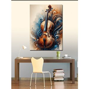 Kanvas Tablo Keman Ve Soyut Desenler 70x100 cm