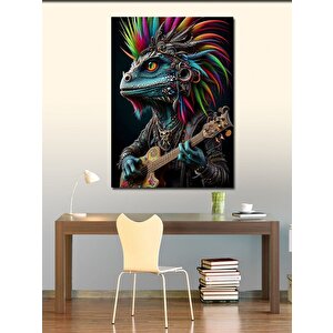 Kanvas Tablo Gitar Çalan Kertenkele 100x140 cm