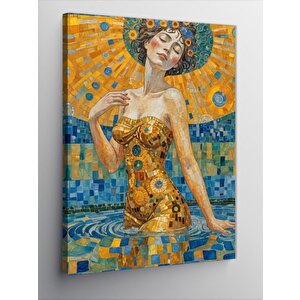 Kanvas Tablo Altın Elbiseli Kadın 70x100 cm