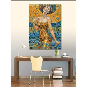 Kanvas Tablo Altın Elbiseli Kadın 70x100 cm