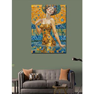 Kanvas Tablo Altın Elbiseli Kadın 70x100 cm