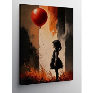 Kanvas Tablo Kırmızı Balon Ve Çocuk 100x140 cm