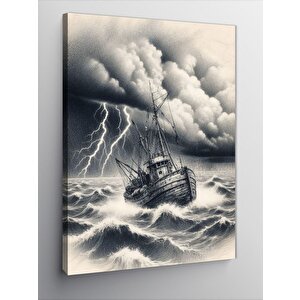 Kanvas Tablo Fırtınada Gemi 50x70 cm