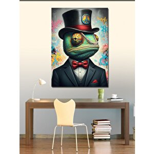 Kanvas Tablo Şapkalı Kurbağa 70x100 cm