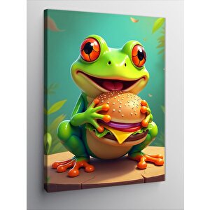 Kanvas Tablo Hamburger Kurbağa 70x100 cm