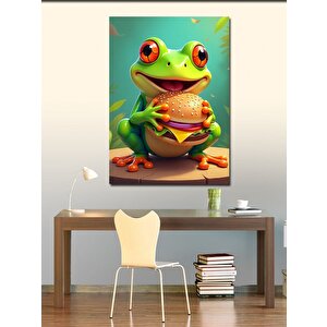 Kanvas Tablo Hamburger Kurbağa 70x100 cm
