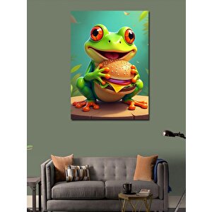 Kanvas Tablo Hamburger Kurbağa 70x100 cm