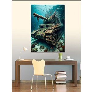 Kanvas Tablo Suyun Altındaki Tank 100x140 cm