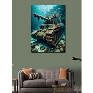 Kanvas Tablo Suyun Altındaki Tank 100x140 cm