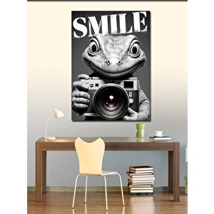 Kanvas Tablo Fotoğraf Çeken Kurbağa 100x140 cm