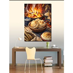 Kanvas Tablo Kamp Ateşi Ve Yemek 50x70 cm
