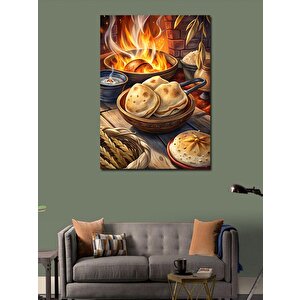 Kanvas Tablo Kamp Ateşi Ve Yemek 50x70 cm