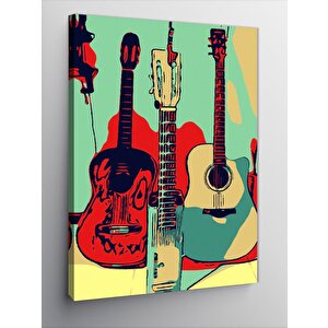 Kanvas Tablo Akustik Gitarlar 100x140 cm