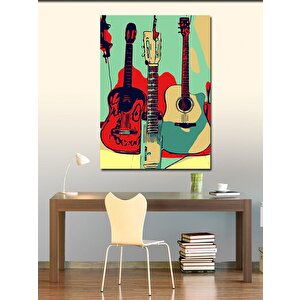 Kanvas Tablo Akustik Gitarlar 100x140 cm