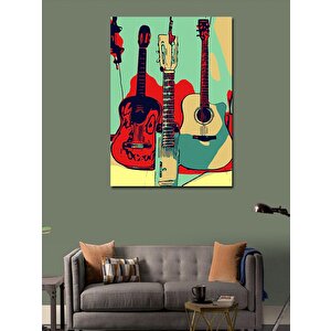 Kanvas Tablo Akustik Gitarlar 100x140 cm