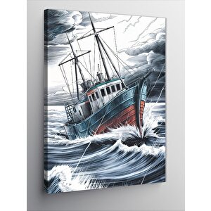 Kanvas Tablo Fırtına Gemisi 100x140 cm