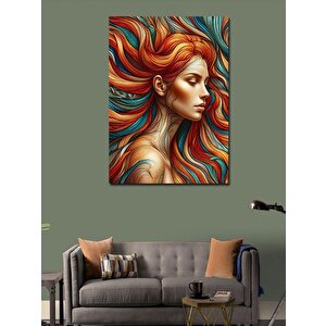 Kanvas Tablo Kırmızı Saçlı Kadın 100x140 cm
